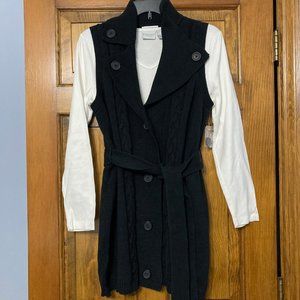 NWOT * Long Black Sweater Vest